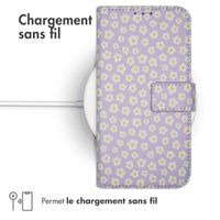 imoshion Étui de télephone portefeuille Design Samsung Galaxy A20e - White Daisy