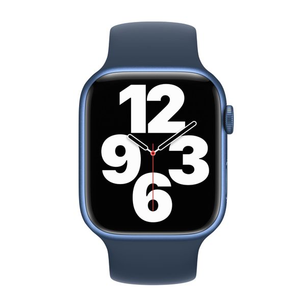 Apple Bracelet Boucle unique en Silicone Apple Watch | 44/45/46/49 mm - Taille 4 - Abyss Blue