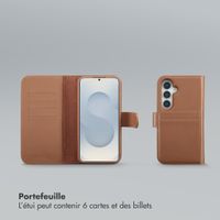 Selencia Étui portefeuille amovible Olyn avec MagSafe Samsung Galaxy S25 / S24 - Marron