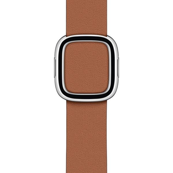 Apple Bracelet Leather Band Modern Buckle Apple Watch | 38/40/41/42 mm - Taille L - Saddle Brown