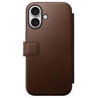 Nomad Étui de télephone portefeuille Modern Leather Folio Apple iPhone 16 - Marron