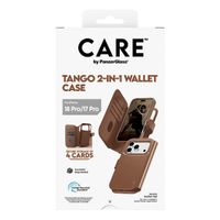CARE by PanzerGlass Étui de télephone portefeuille Tango 2 en 1 avec MagSafe Apple iPhone 18 Pro / 17 Pro - Marron