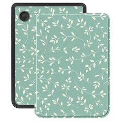 imoshion Design Slim Hard Case Sleepcover Kobo Clara Colour / BW - Smoke Green Flowers
