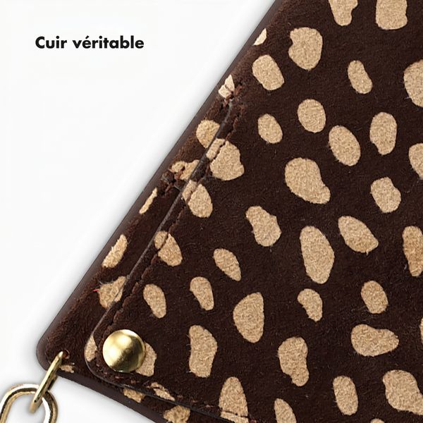 Selencia Nova coque arrière en cuir véritable avec porte-cartes Apple iPhone 14 Pro - Fawn Chic