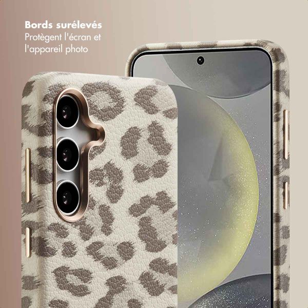Selencia Coque Sabi imprimé panthère avec MagSafe Samsung Galaxy S24 - Soft Ivory