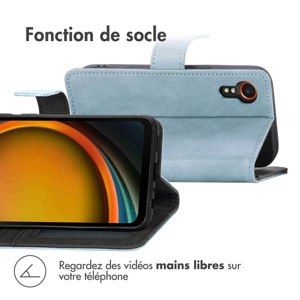 imoshion Étui de télephone portefeuille de luxe Samsung Galaxy Xcover 7 - Bleu clair