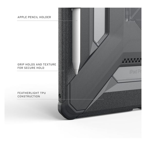 UAG Coque arrière Scout Plus avec support Scout Apple iPad Pro 13 (2025) M5 / (2024) M4 - Ash