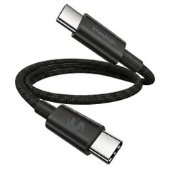 imoshion Câble USB-C vers USB-C Tressé 100 W - 0,25 mètre - Noir
