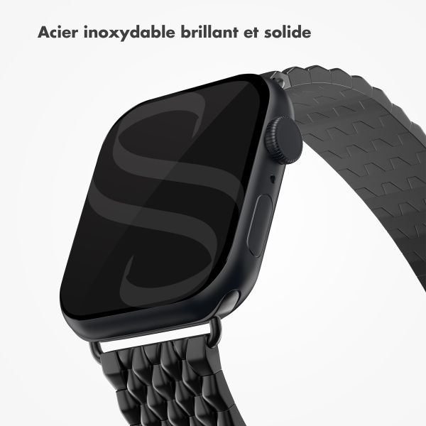 Selencia Bracelet dragon en acier Apple Watch | 44/45/46/49 mm - Noir