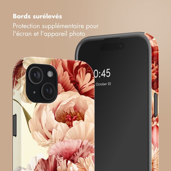 Selencia Coque arrière Vivid avec MagSafe Apple iPhone 15 - Vintage Peony