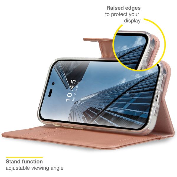 Accezz Étui de télephone Wallet Apple iPhone 14 Pro Max - Rose Doré