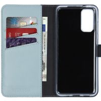 Selencia Étui portefeuille en cuir véritable Samsung Galaxy S20 - Air Blue