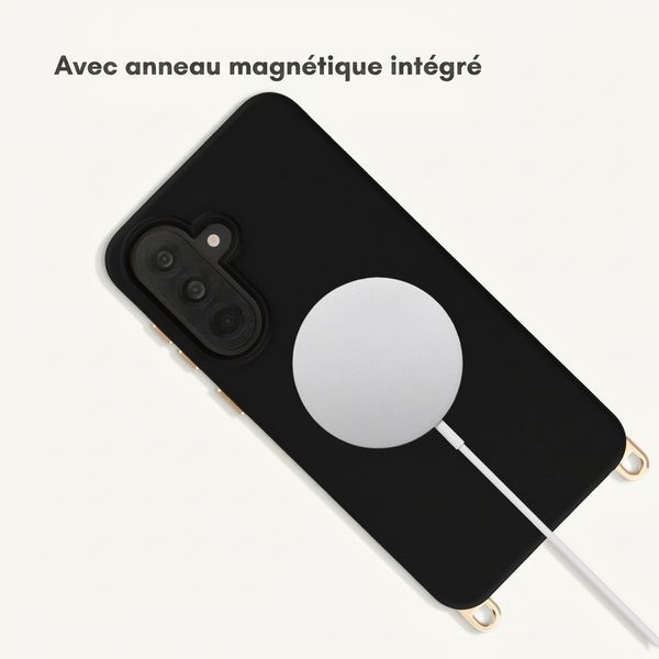 Selencia Coque arrière Rivièra avec MagSafe avec crochets amovibles Samsung Galaxy A37 (5G) - Velvet Black