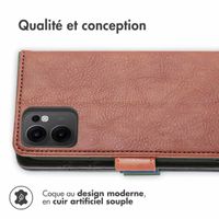 imoshion Étui de télephone portefeuille de luxe Oppo Reno 13 F (5G) - Marron