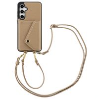Selencia Coque de télephone Sera avec cordon et porte-cartes enveloppe Samsung Galaxy S24 FE - Taupe
