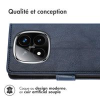 imoshion Étui de télephone portefeuille de luxe Xiaomi Redmi Note 14 Pro (4G) - Bleu foncé