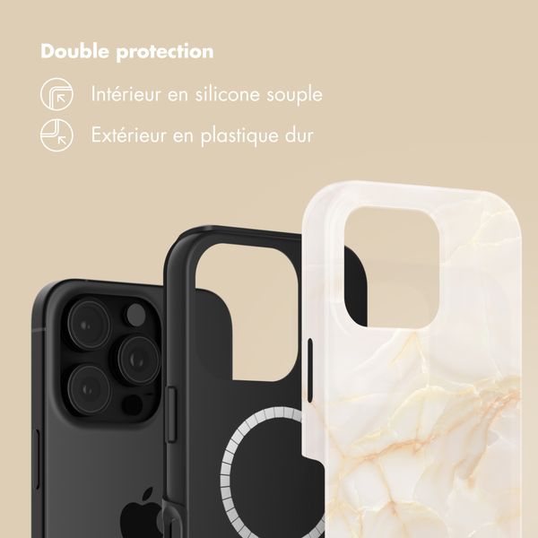 Selencia Coque arrière Vivid avec MagSafe Apple iPhone 16 Pro - Golden Beige Marble