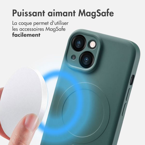imoshion Coque Couleur avec MagSafe Apple iPhone 15 - Vert foncé