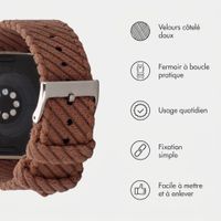 imoshion Bracelet en velours côtelé Apple Watch | 38/40/41/42 mm - Marron