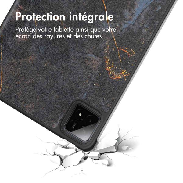 imoshion Coque tablette Design Trifold Xiaomi Pad 7 / 7 Pro / 8 / 8 Pro - Black Marble