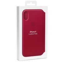 Apple Étui de télephone portefeuille Leather Folio Apple iPhone X / Xs - Berry