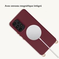 Selencia Coque arrière Rivièra avec MagSafe avec crochets amovibles Samsung Galaxy A53 - Bold Burgundy