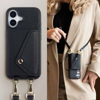 Selencia Coque de télephone Sera avec cordon et porte-cartes enveloppe Apple iPhone 17 - Noir