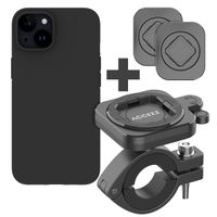 Accezz Support de téléphone EasyLock pour vélo avec coque Apple iPhone 15 - Rotation à 360° - Noir