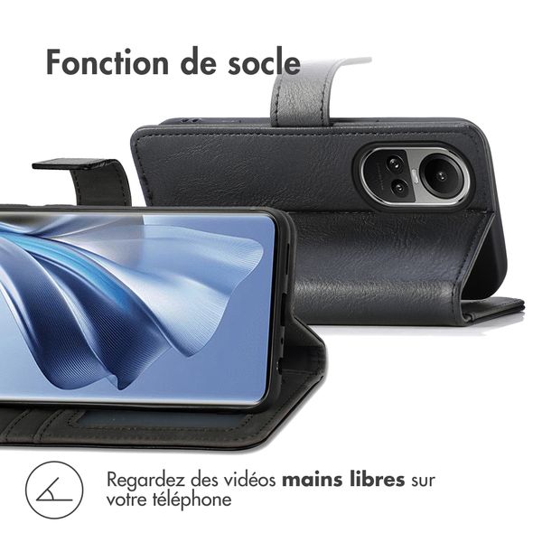 imoshion Étui de télephone portefeuille de luxe Oppo Reno 10 / 10 Pro - Noir