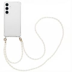 imoshion Coque avec dragonne + bracelet - Perles Samsung Galaxy S25 - Transparent