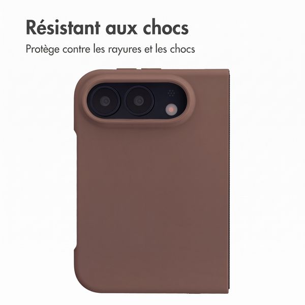 Accezz Coque Liquid Silicone avec MagSafe Apple iPhone Duo - New Tea Brown