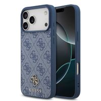Guess Coque 4G Metal Logo MagSafe Apple iPhone 17 Pro Max - Bleu