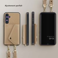 Selencia Coque de télephone Sera avec cordon et porte-cartes enveloppe Samsung Galaxy S23 FE - Taupe