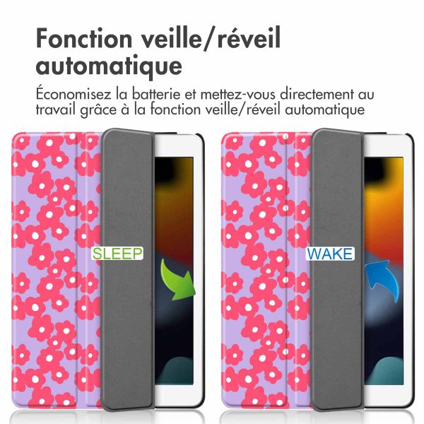 imoshion Coque tablette Design Trifold Apple iPad 9 (2021) 10.2 pouces / iPad 8 (2020) 10.2 pouces / iPad 7 (2019) 10.2 pouces - Dusty Rose