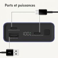 imoshion Ultra Series Aluminium Batterie externe 20.000 mAh - Charge rapide jusqu'à 33 watts - Cobalt Blue
