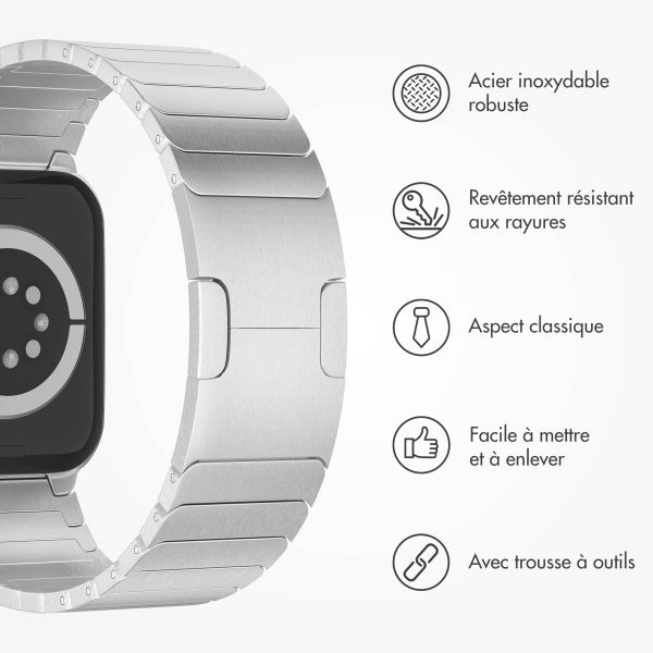 Selencia Bracelet à maillons en acier Apple Watch | 44/45/46/49 mm - Argent