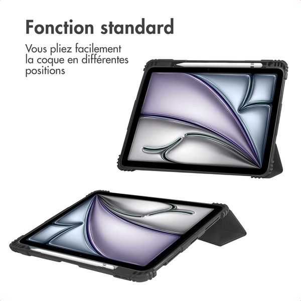Accezz Coque tablette Rugged Trifold Apple iPad Air 11 pouces (2026) M4 / (2025) M3 / (2024) M2 / Air 5 (2022) / Air 4 (2020) - Noir
