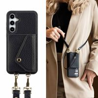 Selencia Coque de télephone Sera avec cordon et porte-cartes enveloppe Samsung Galaxy A35 - Noir