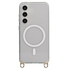 Selencia Coque arrière Rivièra MagSafe avec crochets amovibles Samsung Galaxy S25 / S24 - Transparent