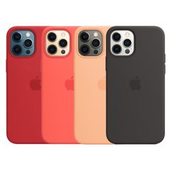 Apple 4 Pack Coque en silicone Apple iPhone 12 Pro Max - Red + Pink Citrus + Cantaloupe + Black