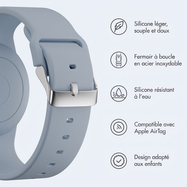 imoshion Bracelet AirTag pour enfants - Étui pour Apple AirTag - Taille unique - Grayish Blue