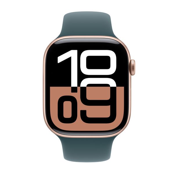 Apple Bracelet Boucle unique en Silicone Apple Watch | 44/45/46/49 mm - Taille 11 - Lake Green