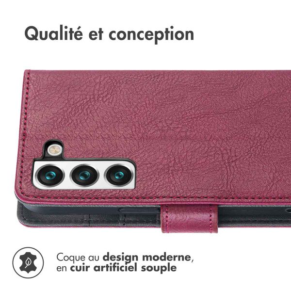 imoshion Étui de télephone portefeuille de luxe Samsung Galaxy S22 - Bordeaux