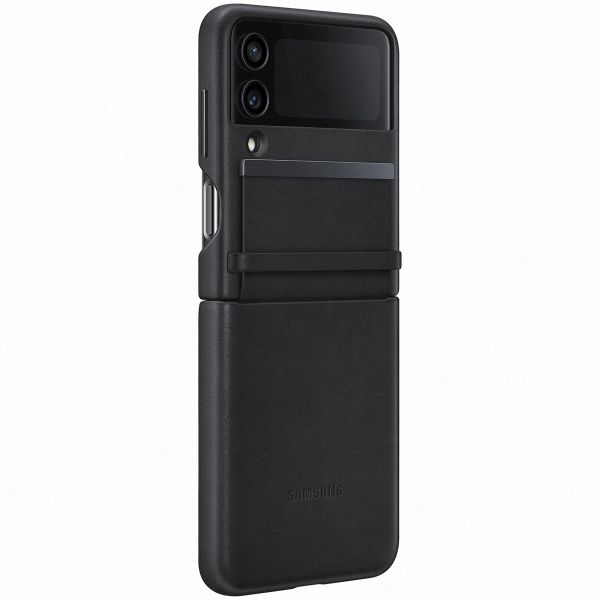 Samsung Original Coque Leather Samsung Galaxy Z Flip 4 - Noir