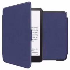 imoshion Étui de liseuse portefeuille Slim Hard Amazon Kindle Paperwhite (2024) / Paperwhite Signature Edition (2024) / Colorsoft (2024) / Colorsoft Signature Edition (2024) - Bleu foncé