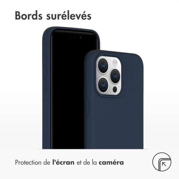 Accezz Coque Liquid Silicone avec MagSafe Apple iPhone 15 Pro Max - Bleu foncé