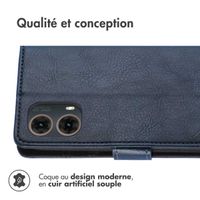 imoshion Étui de télephone portefeuille de luxe Motorola Moto G85 - Bleu foncé
