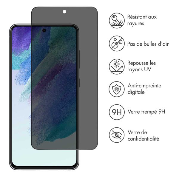 Accezz Protection d'écran en verre trempé Privacy Samsung Galaxy S21 FE