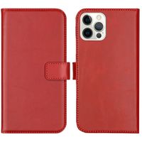 Selencia Étui portefeuille en cuir véritable Apple iPhone 12 (Pro) - Rouge