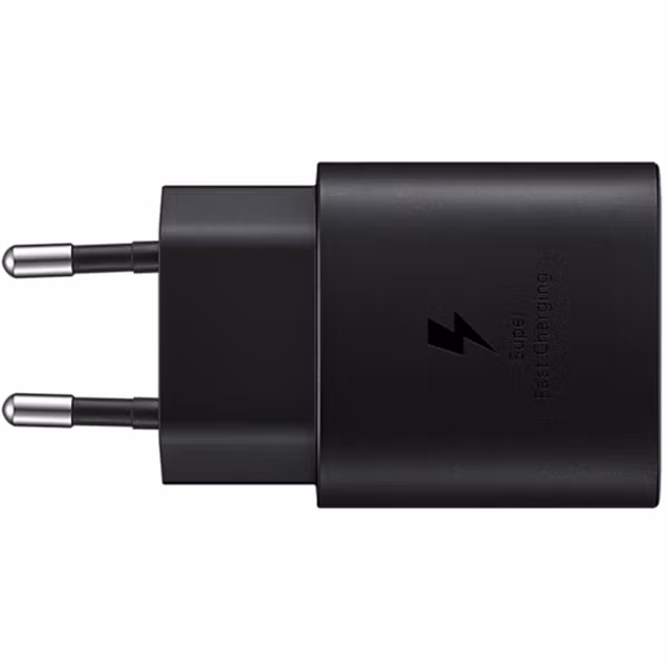 Samsung Câble USB-C vers USB-C d'origine - 1 mètre - 25 watts + adaptateur de recharge rapide USB-C d'origine - 25 watts - Noir